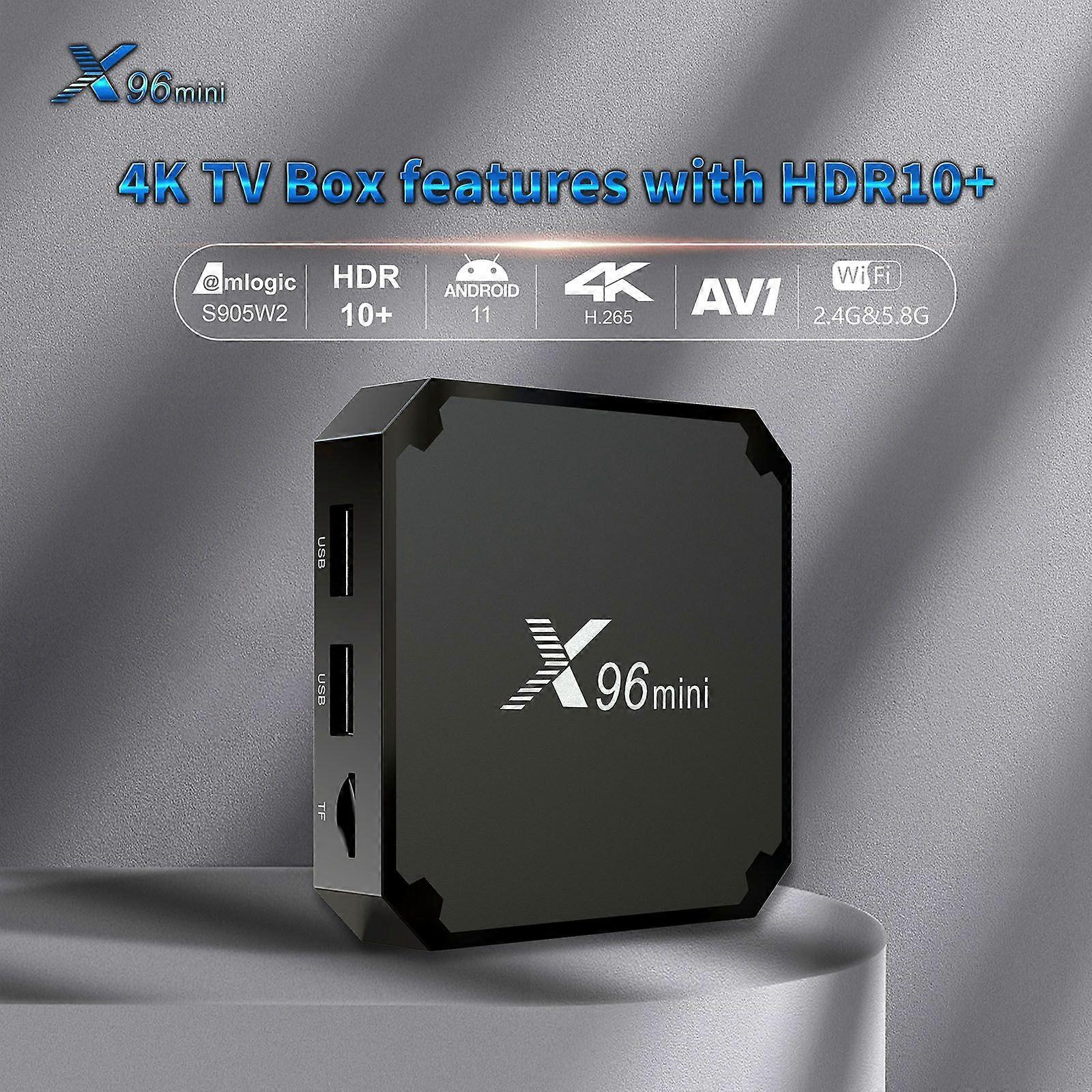 X96mini Android 11.0 Smart TV Box Amlogic S905W2 UHD 4K Media Player 2.4G/5.0G Dual-band WiFi AV1 VP9 H.265 Decoding with Remote Control