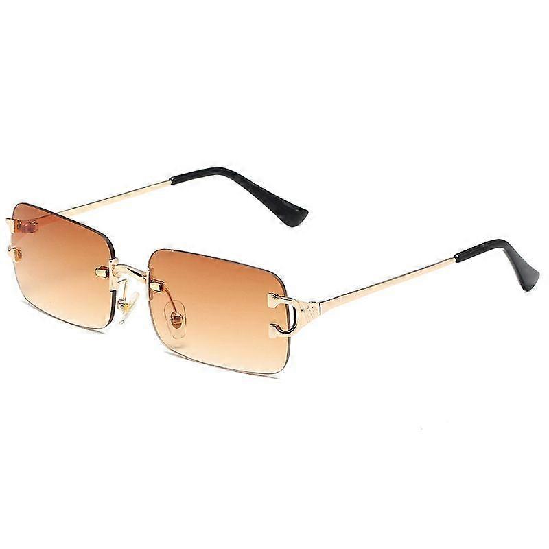 Rimless Sunglasses 90s Frameless Rectangle Tinted Lens Eyewear