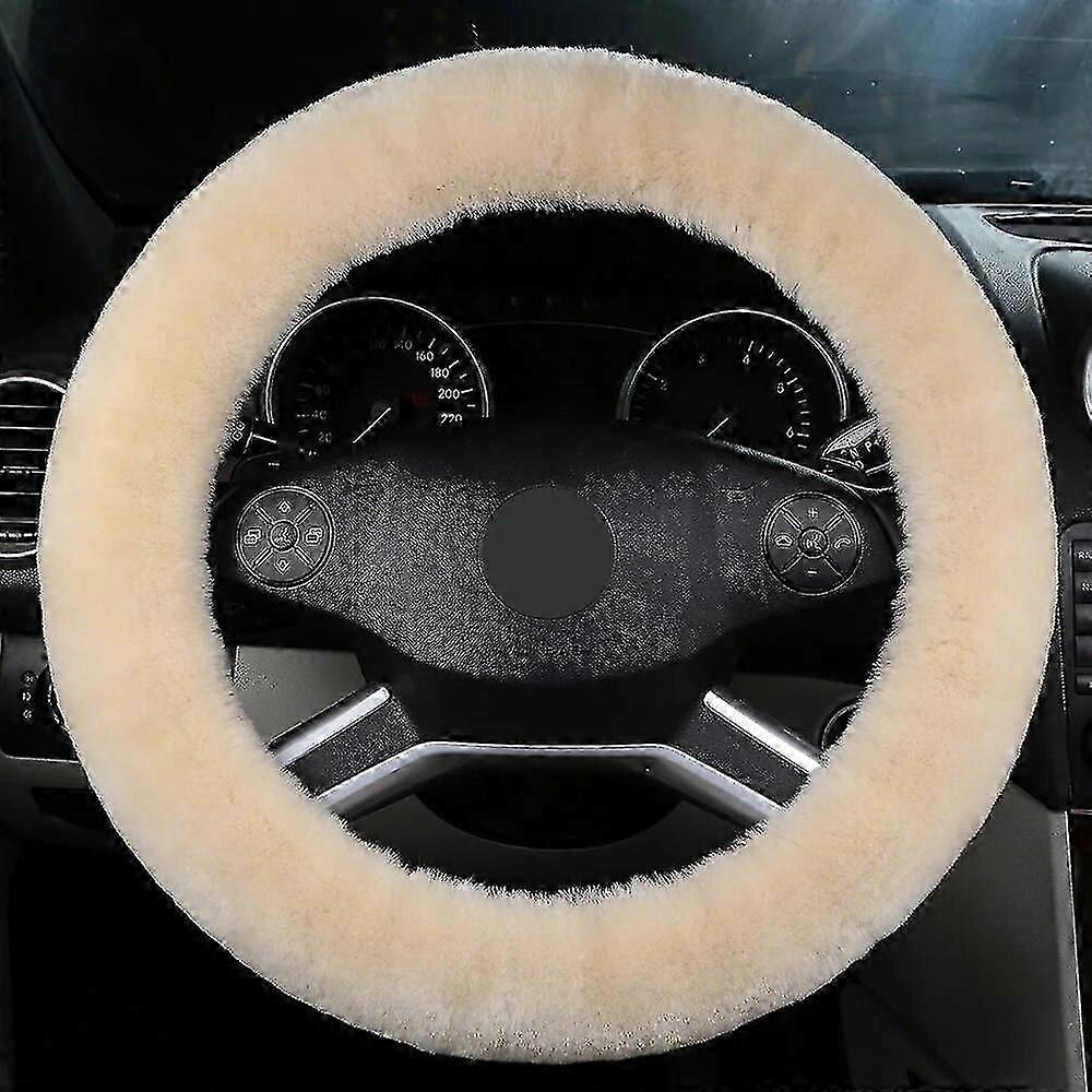 100% neuseeländische Wolle Auto Lenkradabdeckung weich warm lang Plüsch Lenkradabdeckung beheizt Fell Universal 38cm Zubehör
