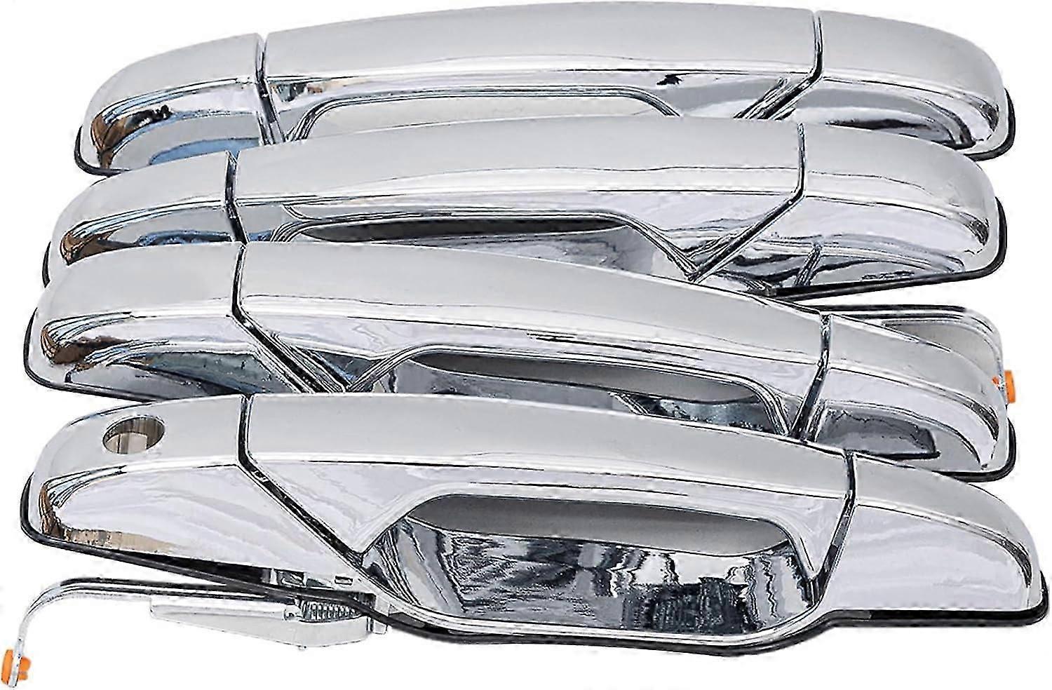 エクステリアクロームドアハンドル、4 PCSプレミアムフロントリアドライバー&パッセンジャー、2007-2014シボレーアバランチシルバラードキャデラックエスカレードに適合