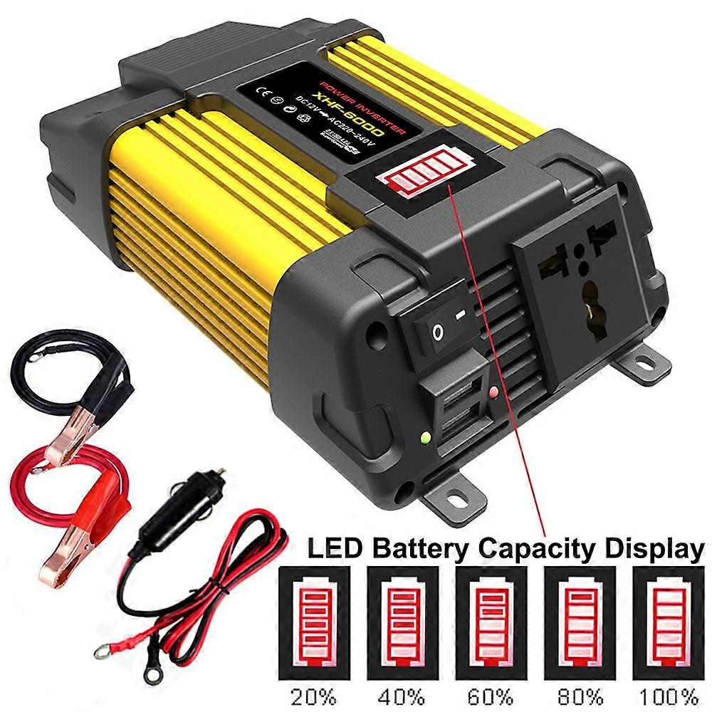 300W Car Power Inverter, 12V to 110V AC Converter with LED Battery Display, Modified Sine Wave Inver