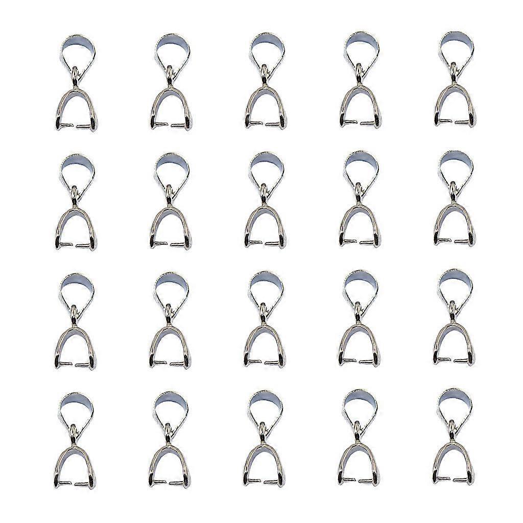 20pcs 8mm Pendant Pinch Bails Connector Clasp DIY Jewelry Making Dull Silver