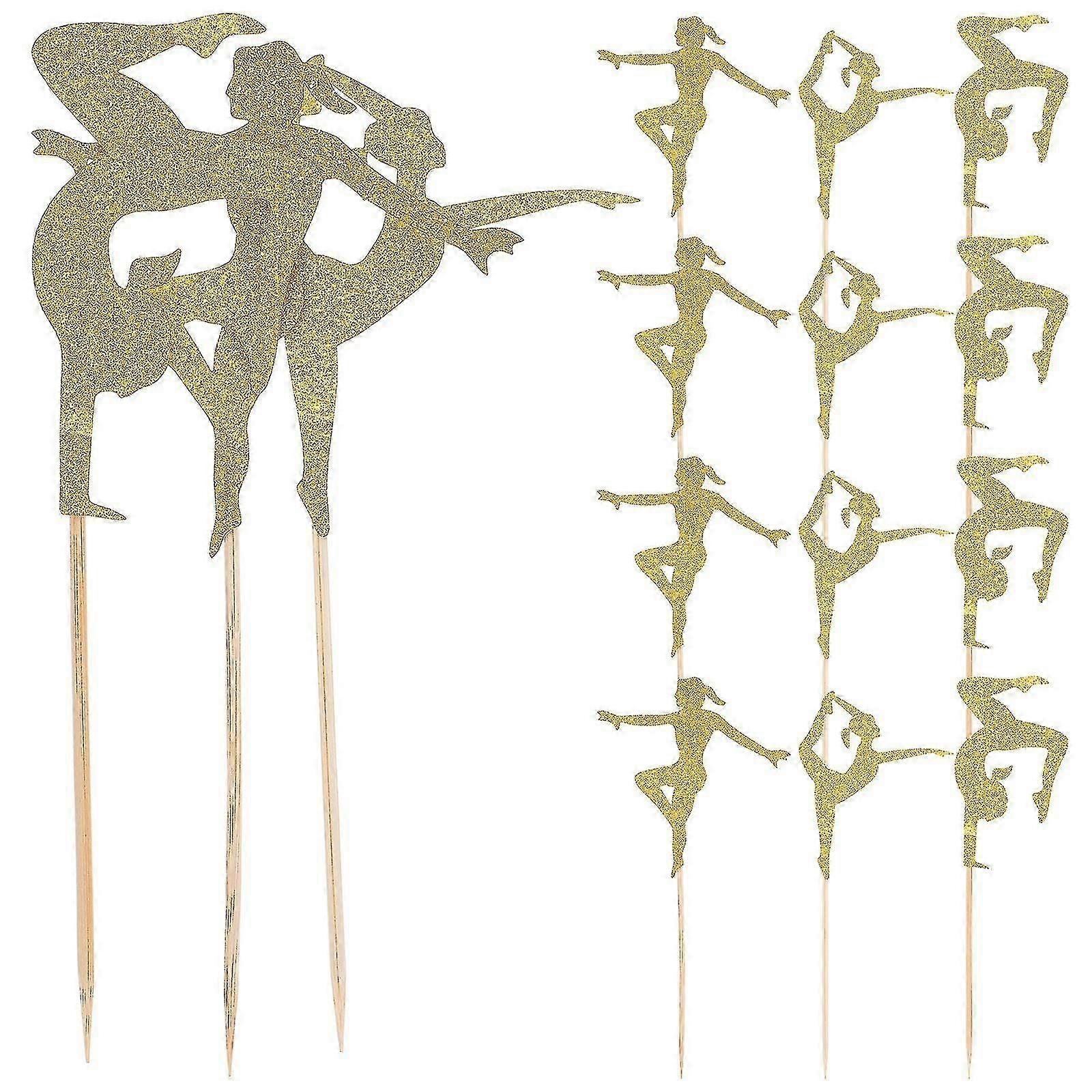 24pcs Γυμναστική Cupcake Topper Γυμναστική κορίτσι Πρότυπο Θεματικό Κόμμα Cupcake Pick