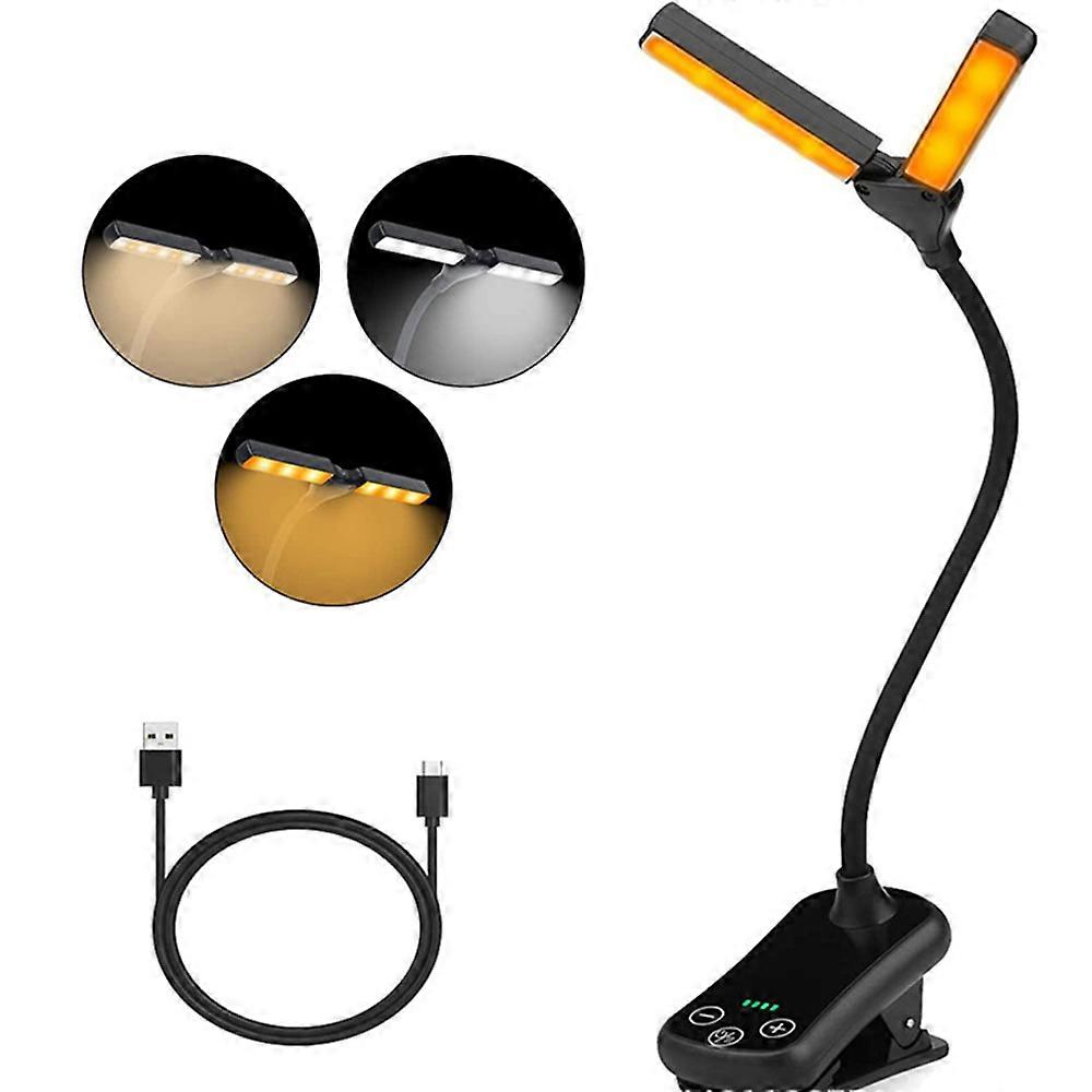 Reading Lamp, Amber Light, Rechargeable, USB-C, 3 Brightness Levels