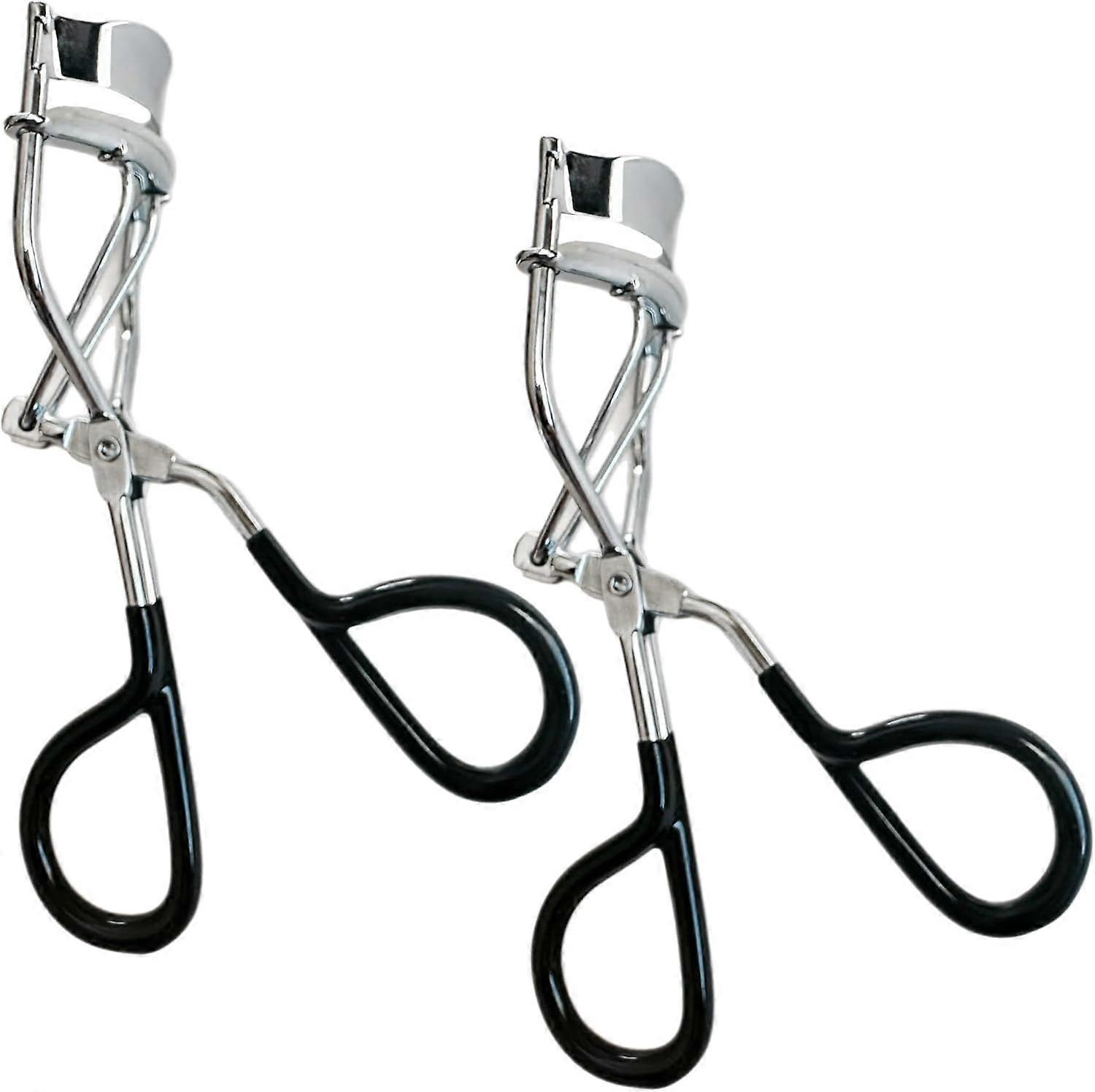 Set of 2 Vintage Style Eyelash Curler Easy to Use High Drama Lashes Rubber Coated Non-Slip Handle Easy Gentle Way to Curl Lashes High Impact Eye-Openi
