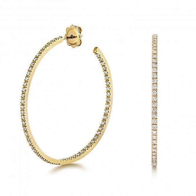 Diamond Jewellery 18ct Gold Diamond Hoops EDQ314