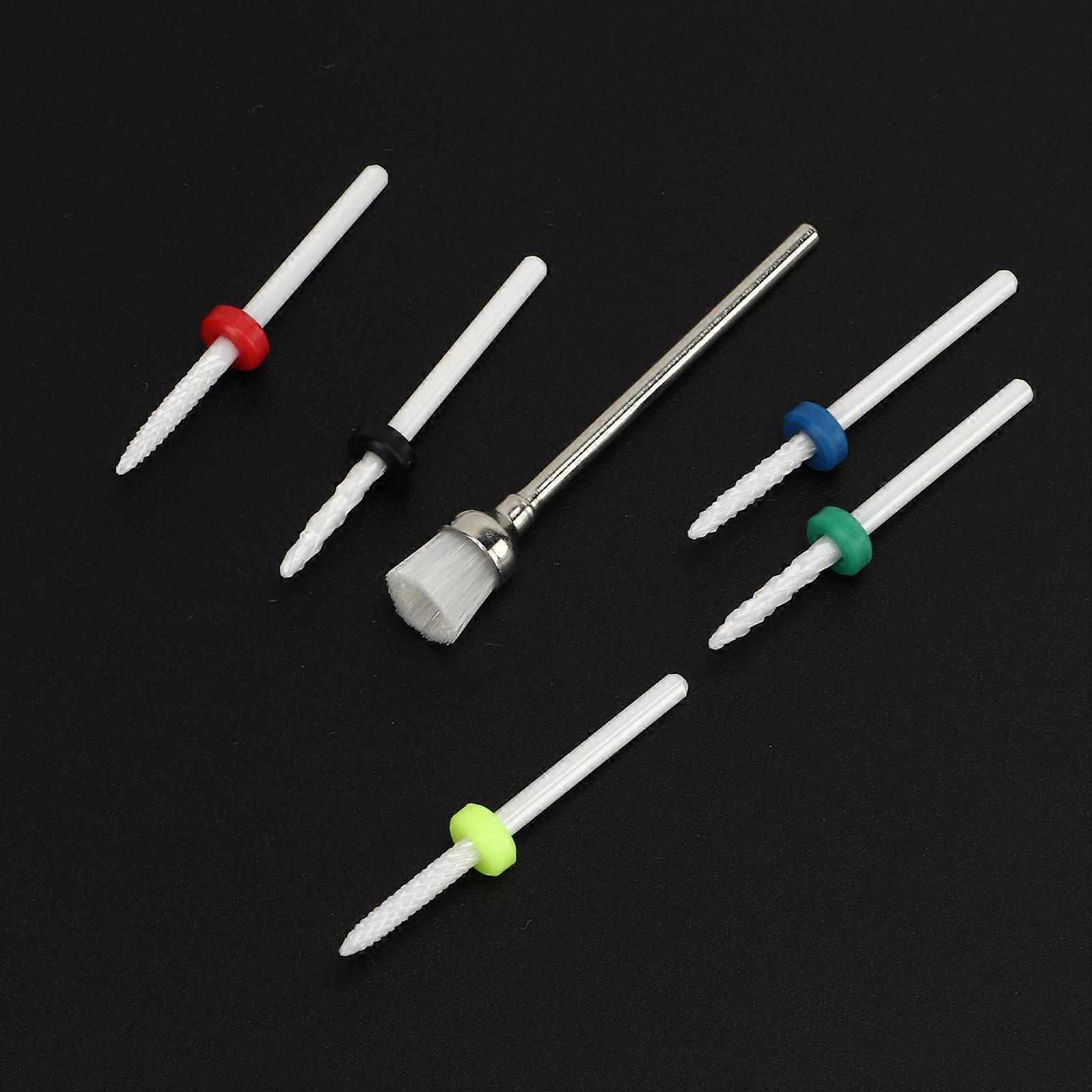 6stk Neglebor Bit Set Professionel Home Salon Keramisk neglebåndsfjerner Bits til neglekunstner nybegynder