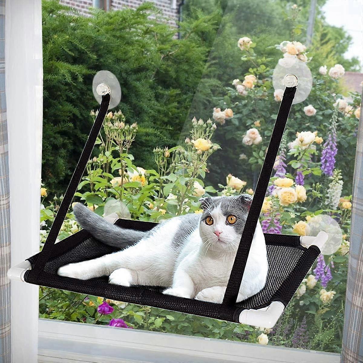 Window Hammock for Cat, Suction Cup Seat Shelves for Cat, Cat Perch Window Sunny Seat, Load Capacity 10kg, 60 * 35cm