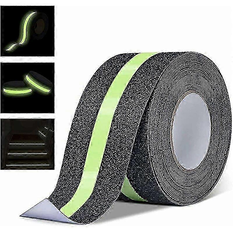 شريط مضاد للانزلاق 5 م × 5 سم ، يتوهج في الظلام غير قابل للانزلاق درج لاصق يطرق شريط أمان عالي الشد للسلالم معالجته التزيين في الأماكن المغلقة في الهواء الطلق