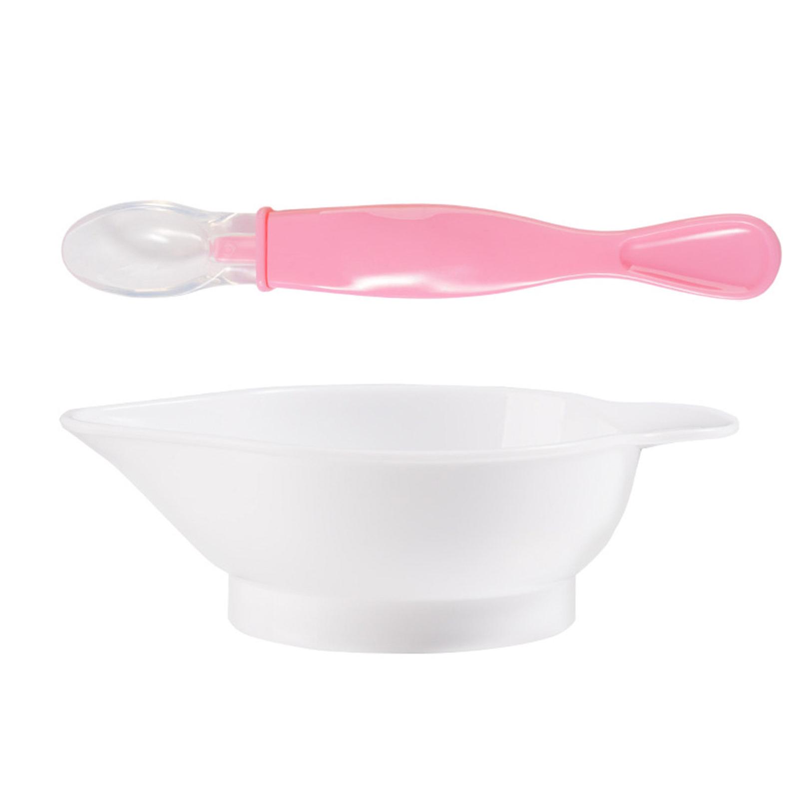 Kind Erste Stufe Fütterung Essential Selbstfütterung Set Lebensmittelqualität Schüssel & Löffel Set Fütterungszubehör Baby Schüssel Löffel Rosa