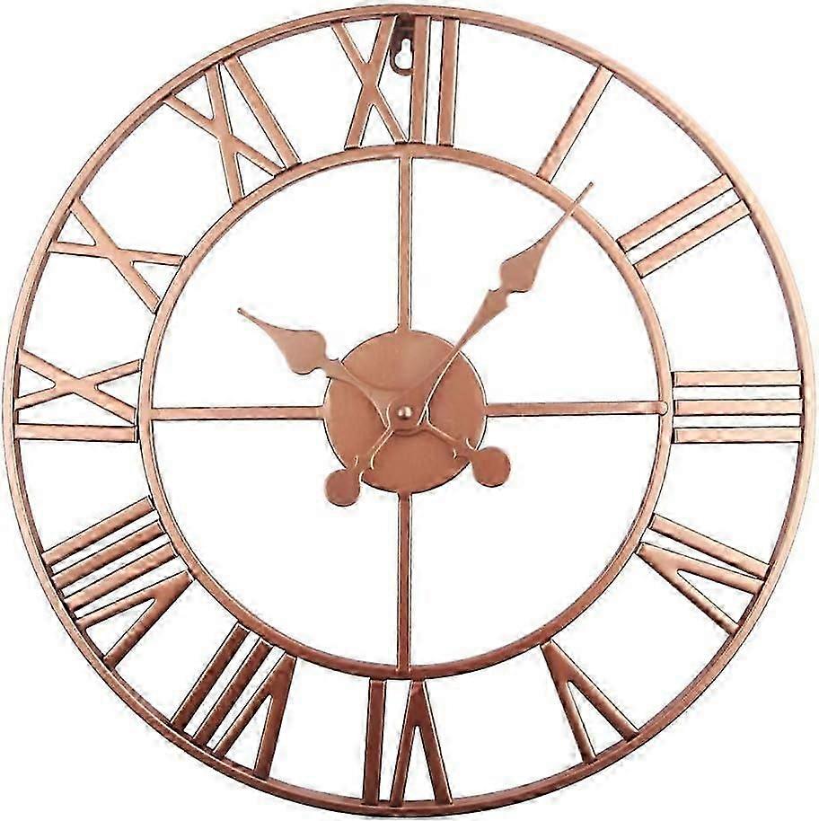 Large Metal Wall Clock - Wall Clock with Roman Numerals
