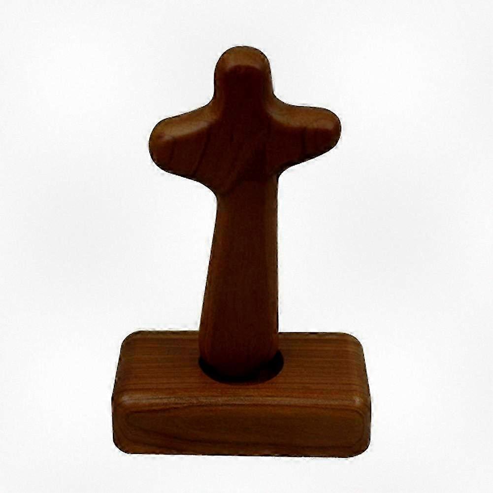Wooden Magnetic Standing Cross with Base for Display.
