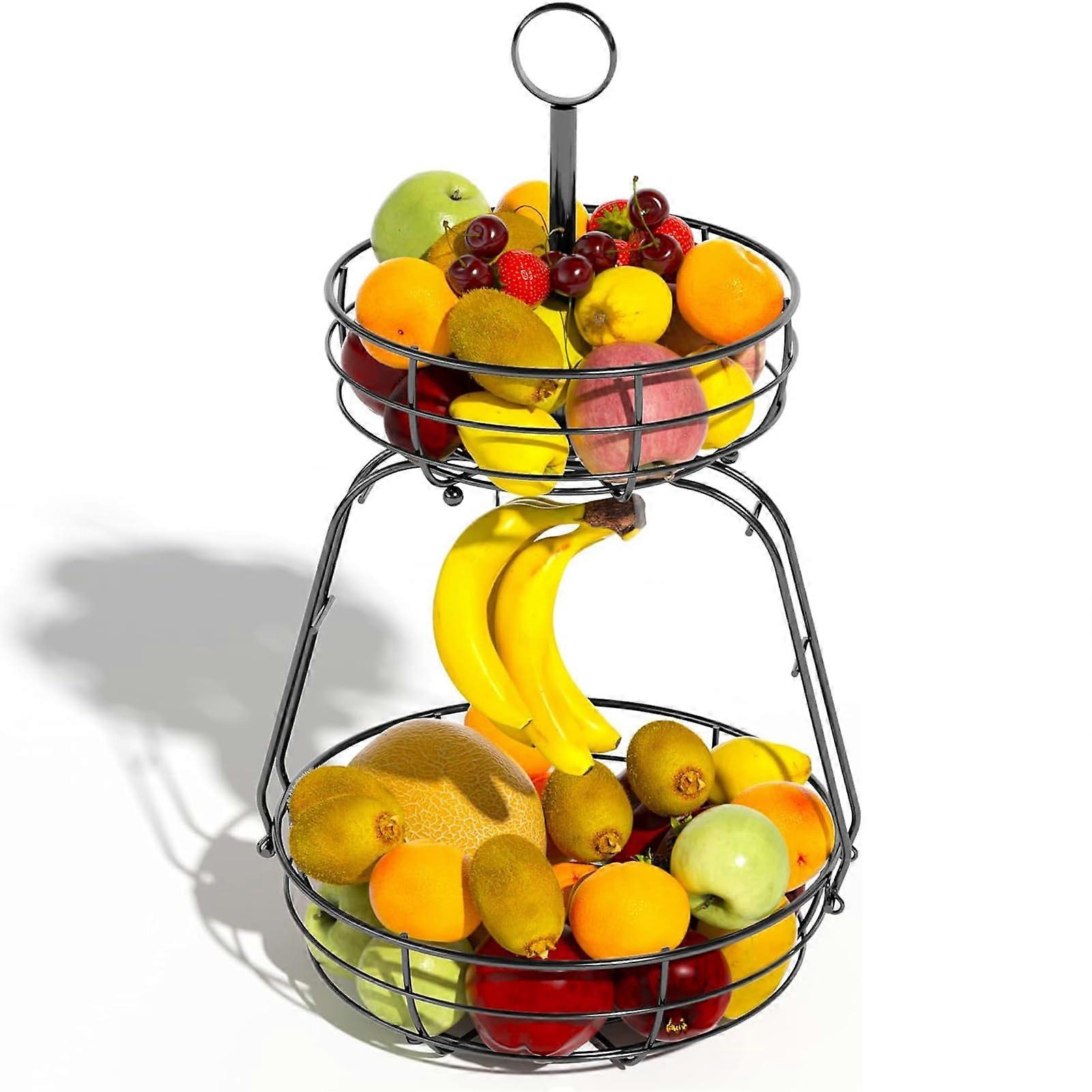 2 Tie Fruit Basket for Kitchen Home Storage and Decor Large Size