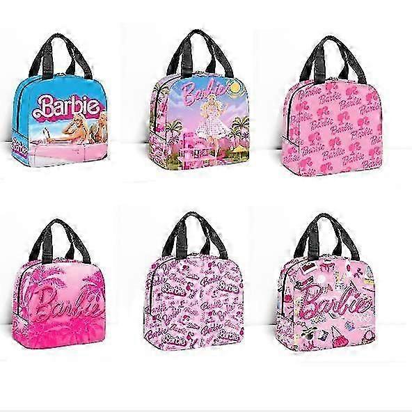 Barbie Handhållen Värmebevarande Väska Mode Tryckt Kylförvaringsväska Matväska Aluminiumfolie Värmebevarande väska Matlåda