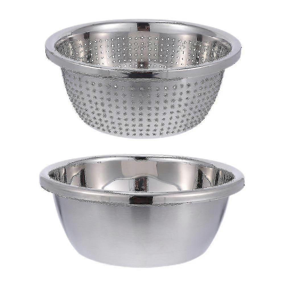 Durable Stainless Steel Colander - Multi-Function Vegetable & Fruit Strainer for Kitchen & Outdoor Use