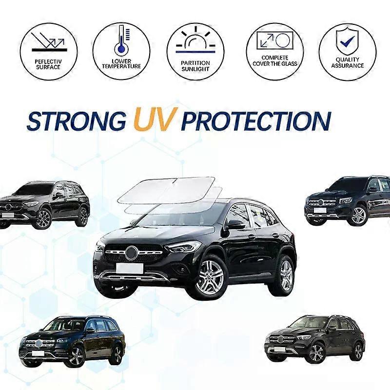 For Benz GLC GLE GLB GLS C GLA G EQE Windshield Sun Shade Sunshade Sun Visor Protector Foldable Blocks UV Rays Keep Car Cooler