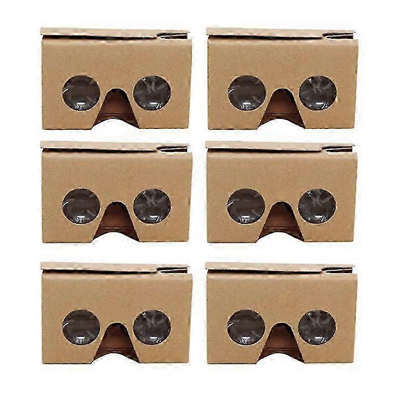 6PC 3D-Brille für Cardboard V2 VR 4,5-6 Zoll + Stirnband 3D VR Virtual Reality Brille