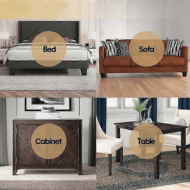 6 polegadas de altura trapezoidal em forma de L Half Top Spikes Bottom Rubber Strip King Bed Riser 4 peças Furnitur