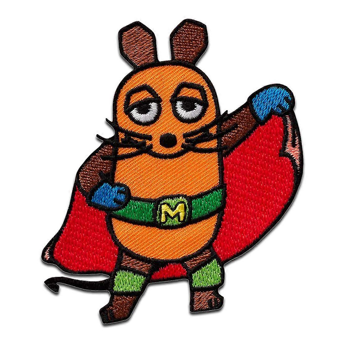 The Superhero Mouse - patch, iron-on patch, iron-on patch, size: 7.5 x 6.5 cm