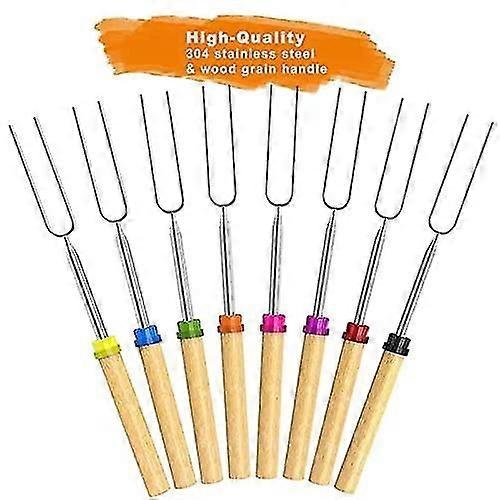 Marshmallow Roasting Sticks, 32 Inch Extendable Telescoping Roasting Sticks Forks For Fire Pit And Bbq Campfire Party