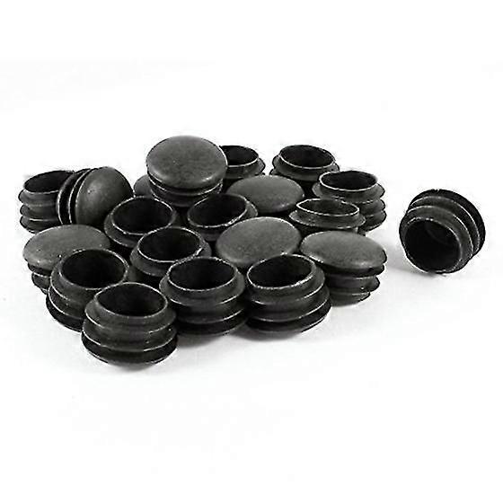 20 Pcs Plástico Preto 25mm Dia Blanking End Caps End Insert