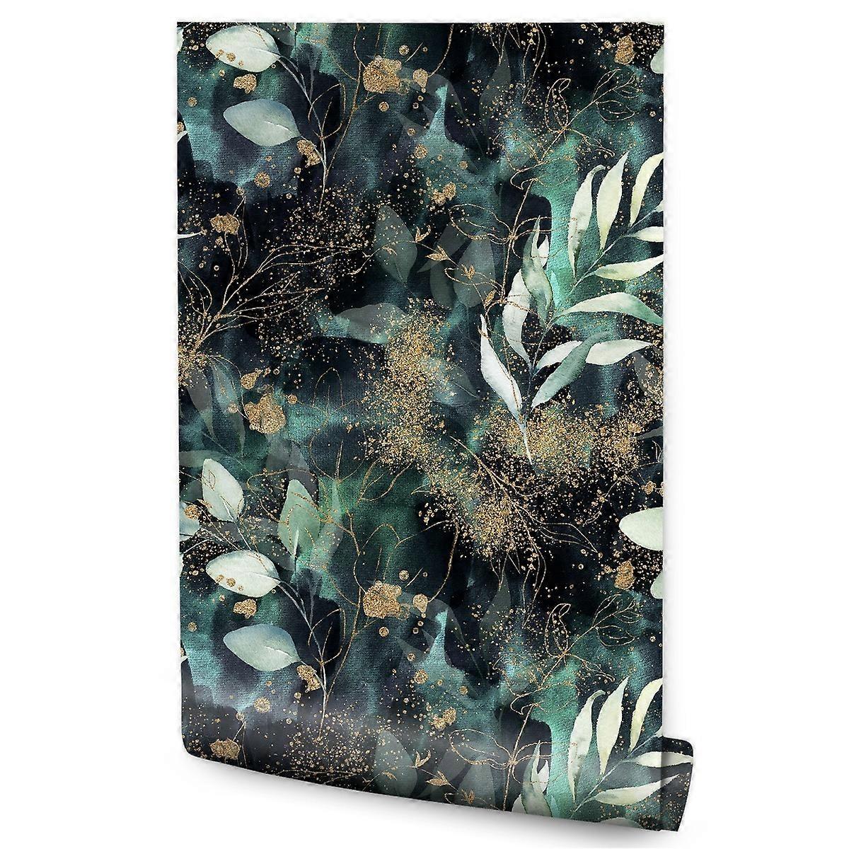 Tapetrulle til stue efterlader akvareller glamour stil