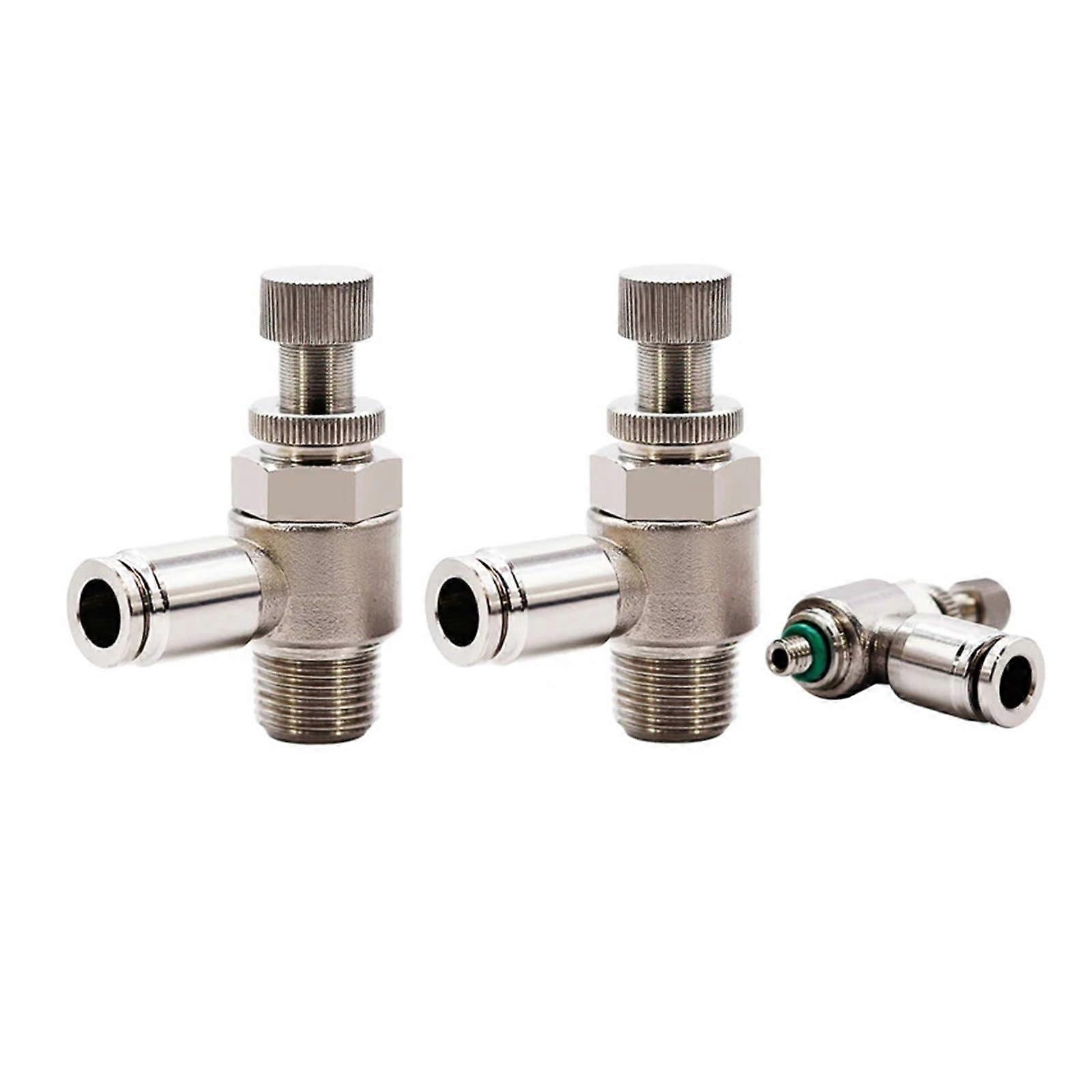 1PCS 304 Stainless Steel Quick Connector Cylinder Throttle Valve Models SL4/6/8/10/12 M5 Thread Adjustment Speed Control