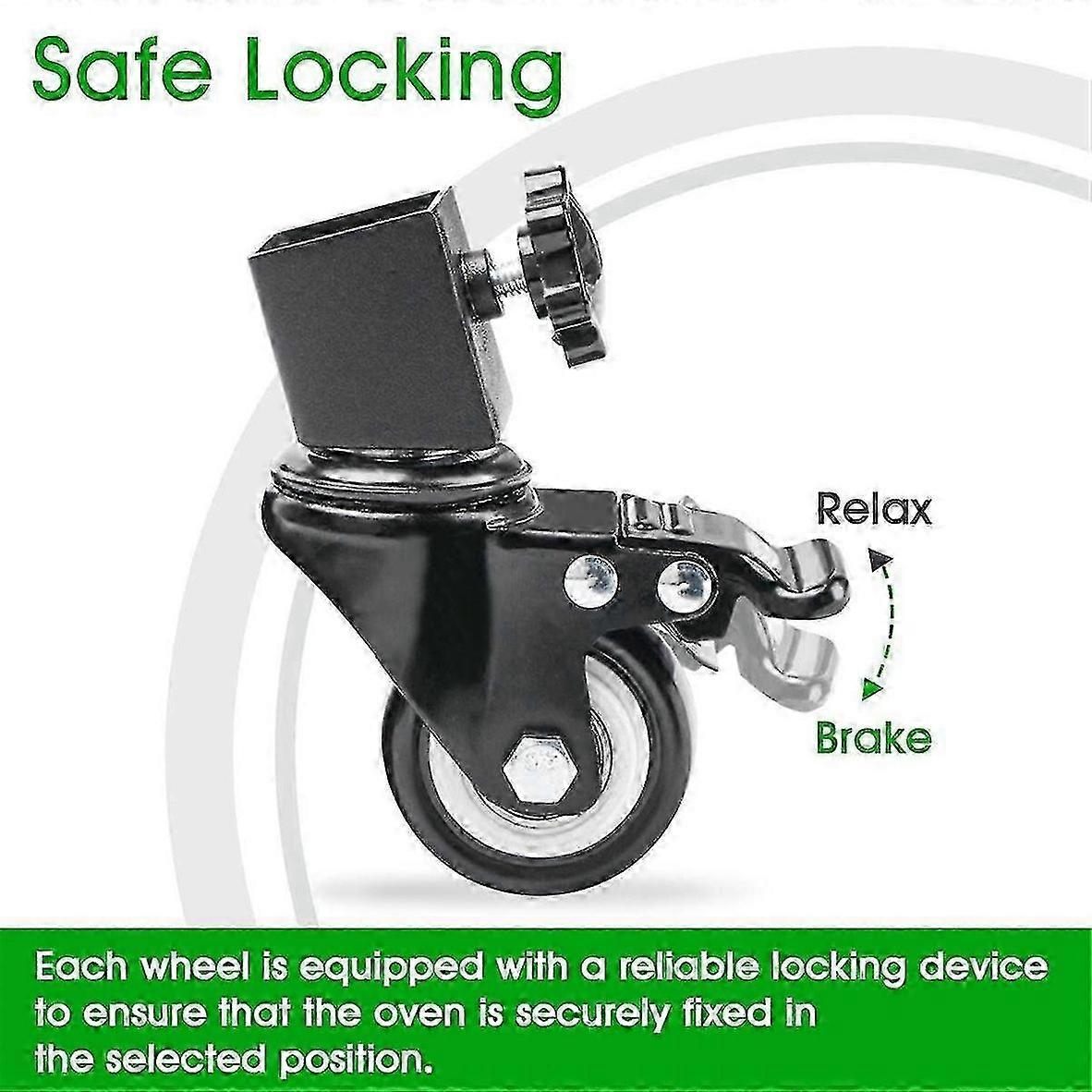 Barbecue Grill Wheels, Heavy - Duty Swivel Casters with Brake, Set of 4, Durable and Easy - to - Install for Mobility and Stability