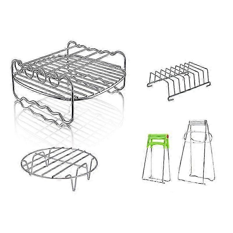 5Pcs Air Fryer Accessories Stainless Steel Cooking Steaming Rack Air Fryer Steaming Rack Electric F