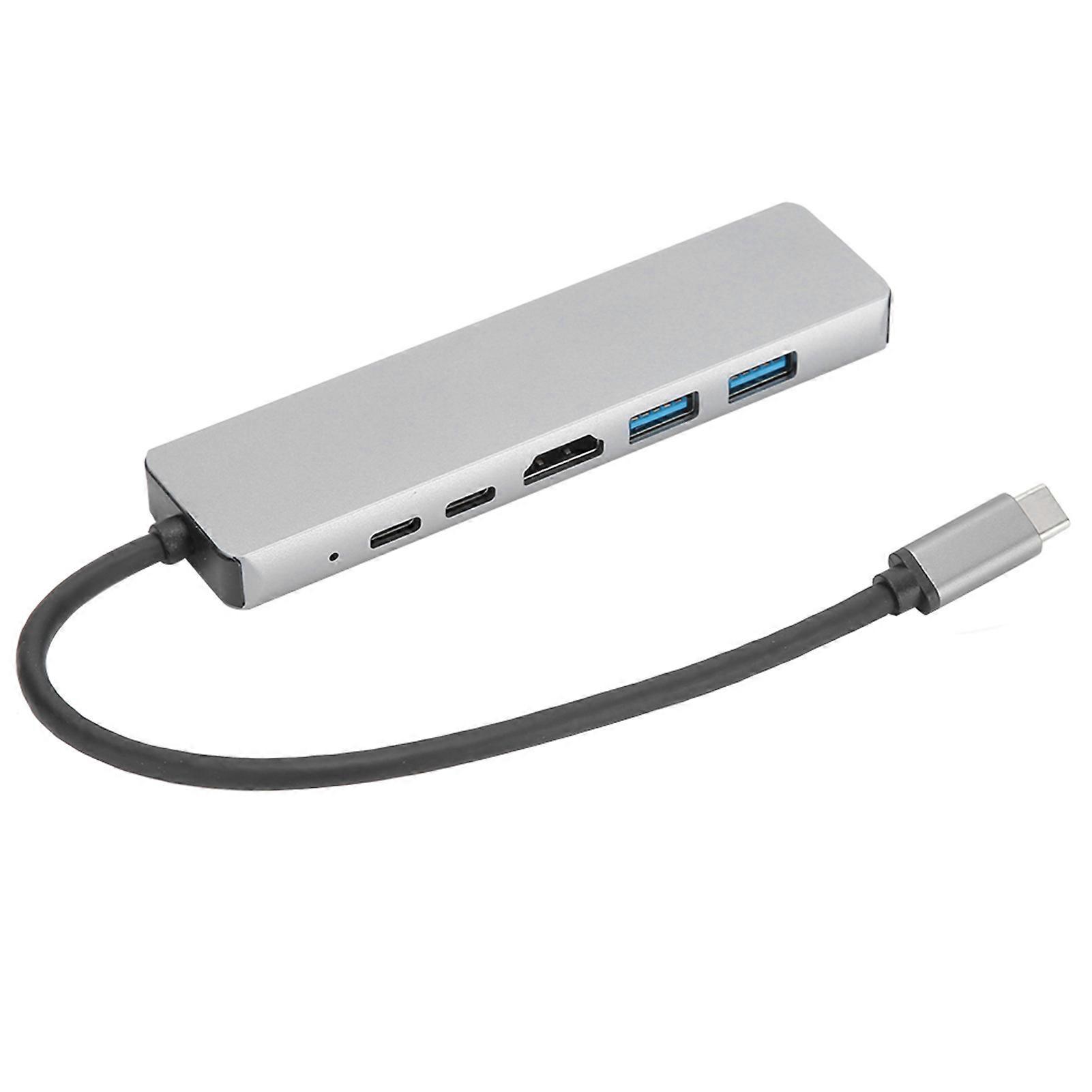 6In1 TypeC to High Definition Multimedia Interface /87WPd RJ45 USB3.1 4K Docking Station Adapter