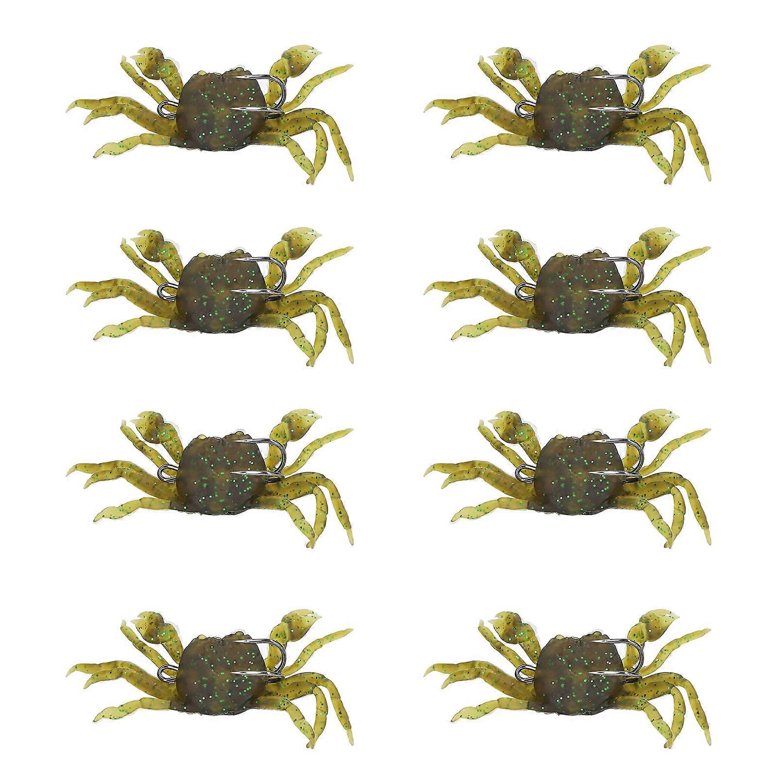 8Pcs Artificial 13cm 33.5g Simulation Crab Soft Lure Fishing Bait with Hooks for Freshwater Saltwater