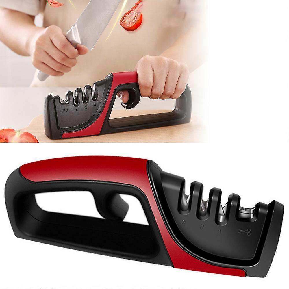 Knife Sharpener|Sk-666 Premium Fixed Angle Knife Sharpener - Red