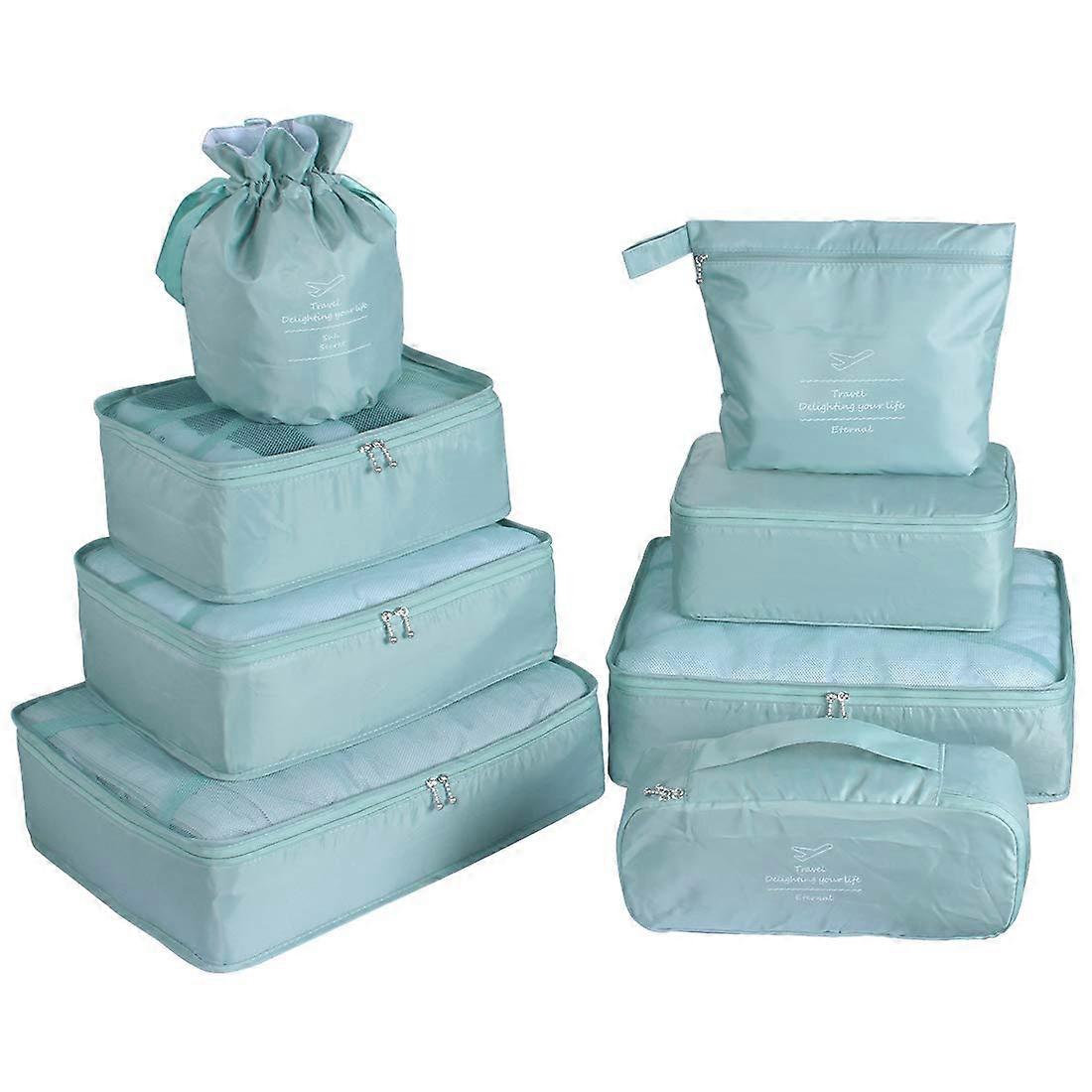 Travel Packing Cubes 8 Pcs Set, Luggage Packing Organizers with Shoe Bag and Toiletry Bag