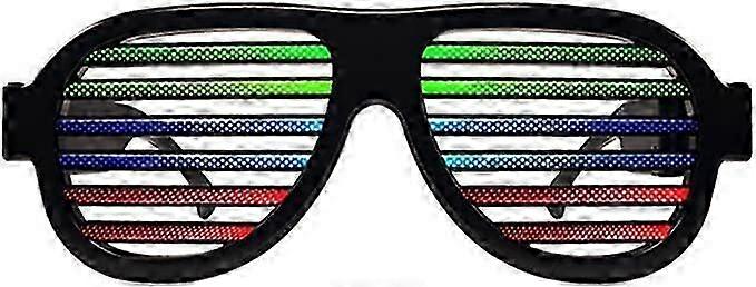 Light Up Shutter Glasses Sound Reactive - USB Rechargeable  Glasses - Black