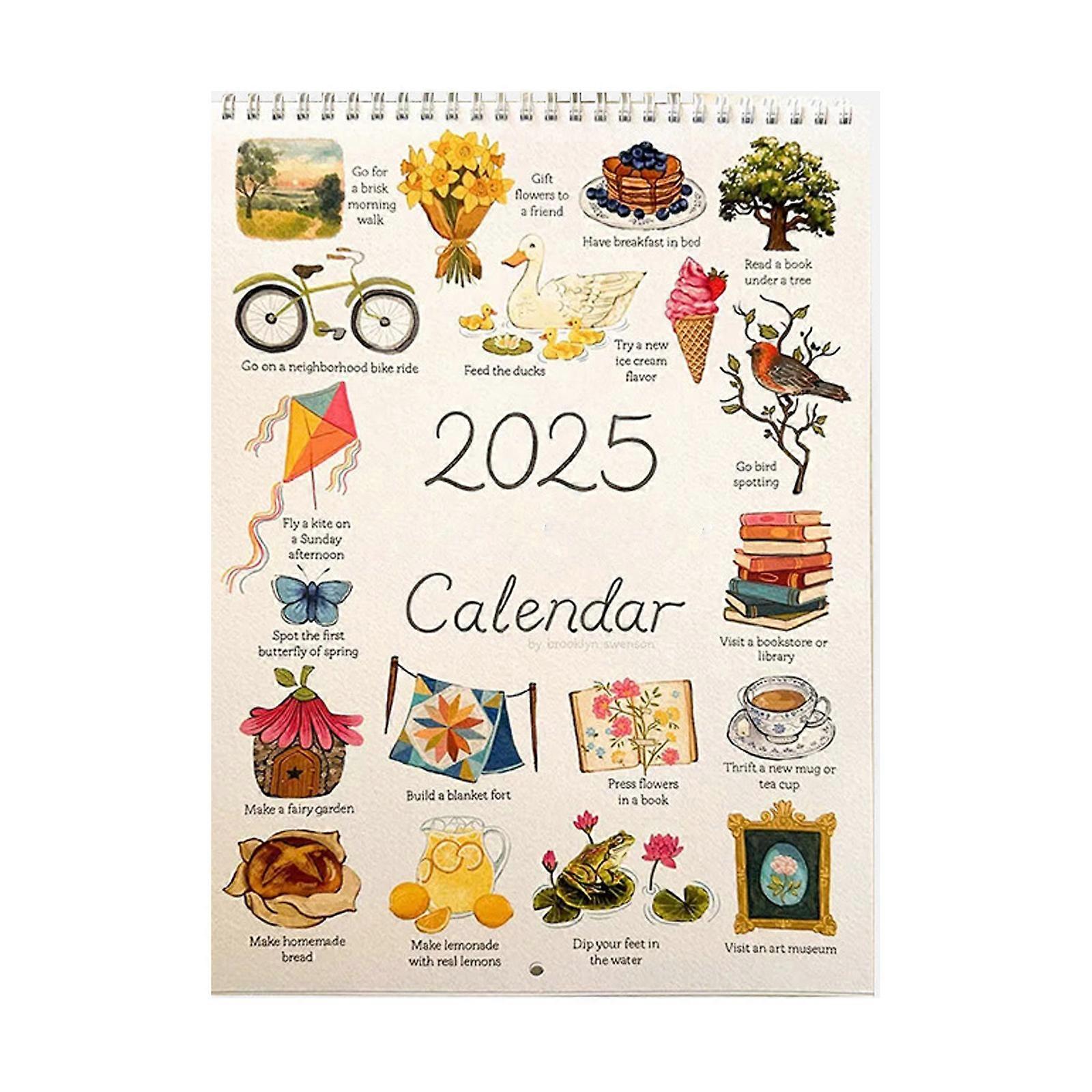 2025 Monthly Calendar with Unlined Daily Blocks 2025 Monthly Calendar Wall Planner Twin-Coil Binding Calendar