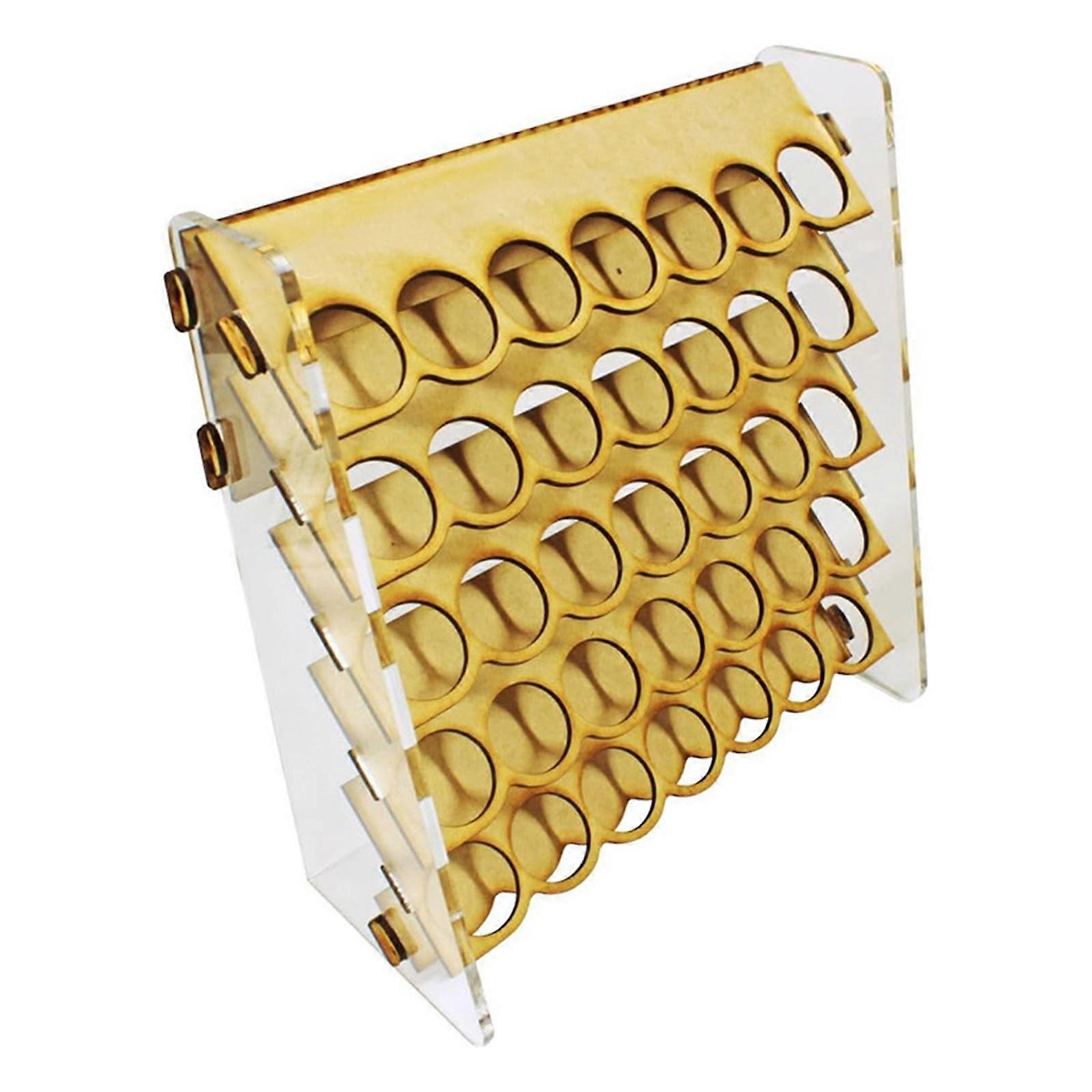 Efficient Wood Paint Storage Rack Wooden 35 Holes Pigment Bottle Organizer Stand Practical Paints Storage Shelf