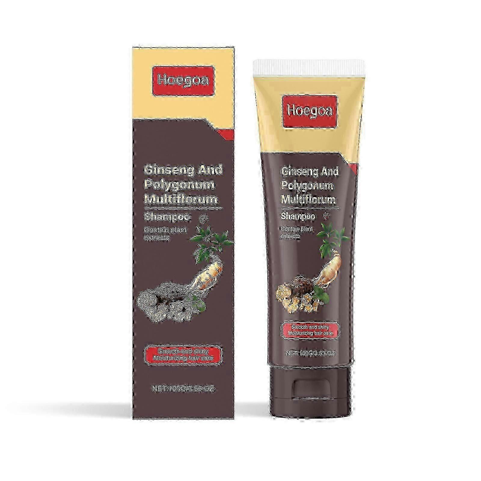 Hoegoa Ginseng Polygonum multiflorum shampooing, essence à base de plantes nourrit les cheveux pour les rendre noirs et brillants, améliore la qualité des cheveux