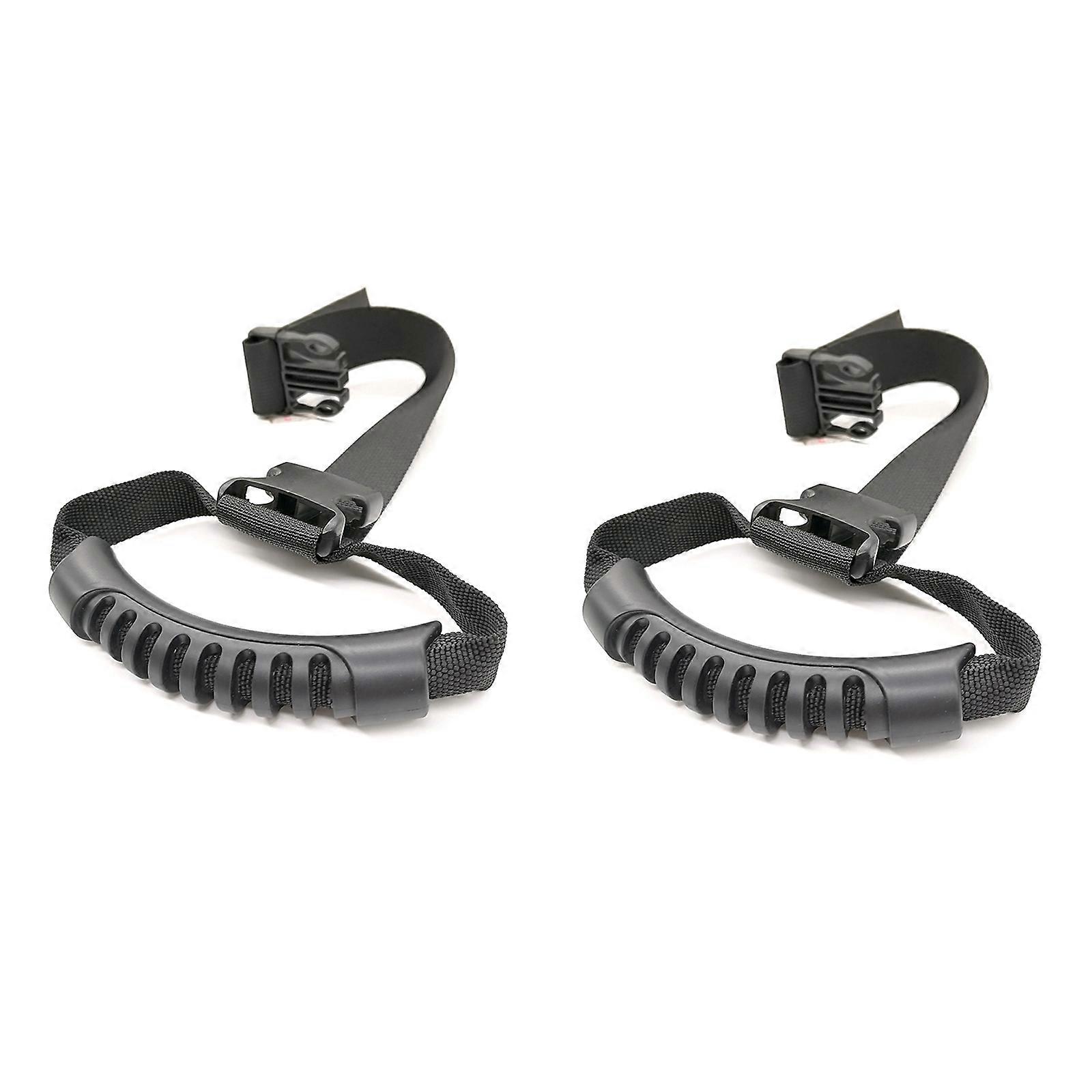 Heavy-Duty Canoe Side Mount Handle For Universal Vehicle Use, Adjustable Safety Grip Durable Rubber Handle, 2PCS Black