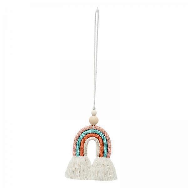 2x Boho Rainbow Car Charm Essential Oil Diffuser Hanging Air Freshener Tassel