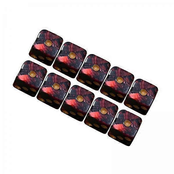 6xAcrylic Six Sided Dices Set Toys 16mm Opaque for RPG Math Teaching Red