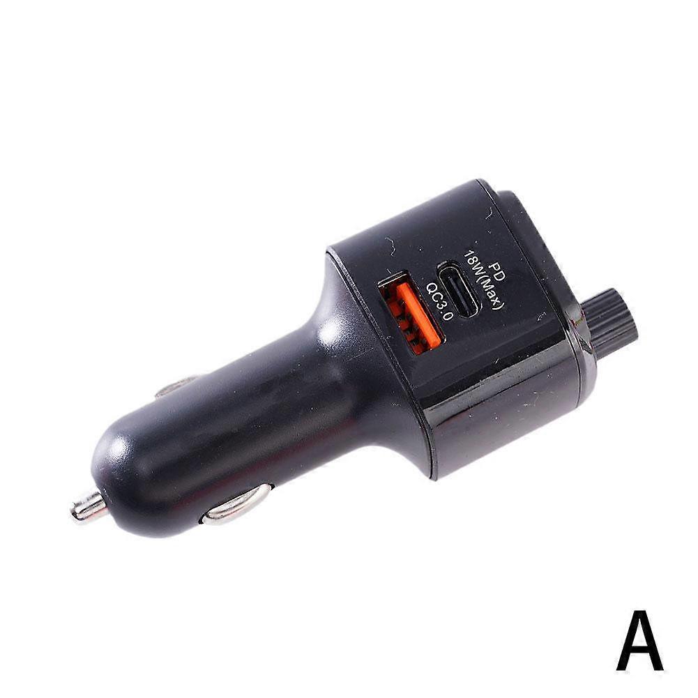 Black(A)$ 5.0 FM transmitter for car, QC3.0+Type-C PD 18W wireless Bluetooth FM