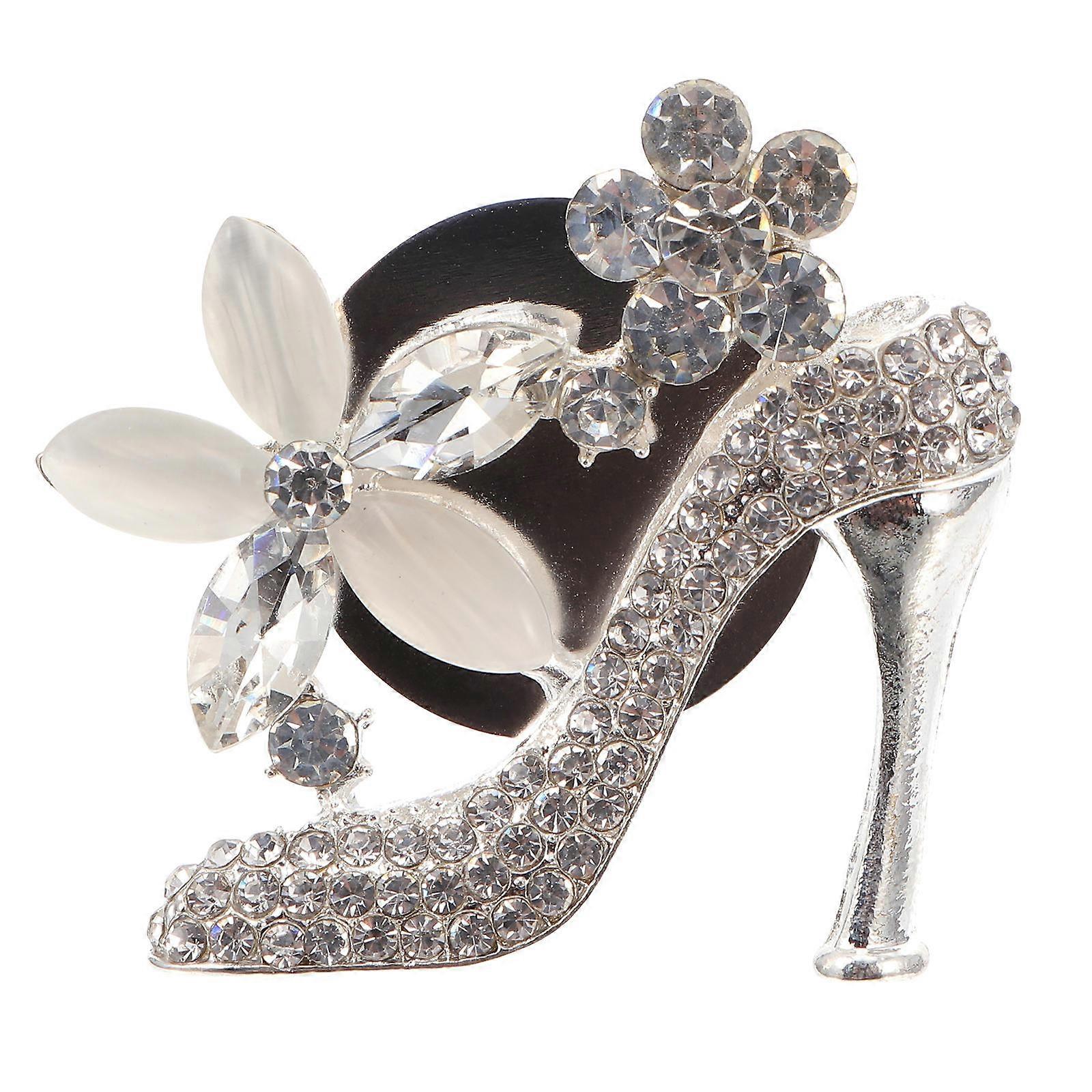 High Heel Shoe Charm Aromatherapy Clip for Car Vent Decorations Silver Material