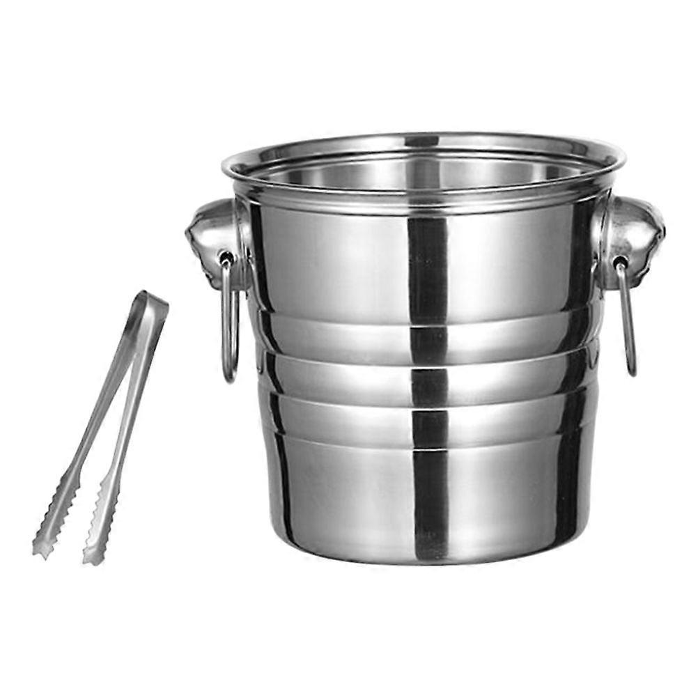Stainless Steel Ice Bucket with Clip for Wine, Beer – Home Bar, Restaurant & Event Use