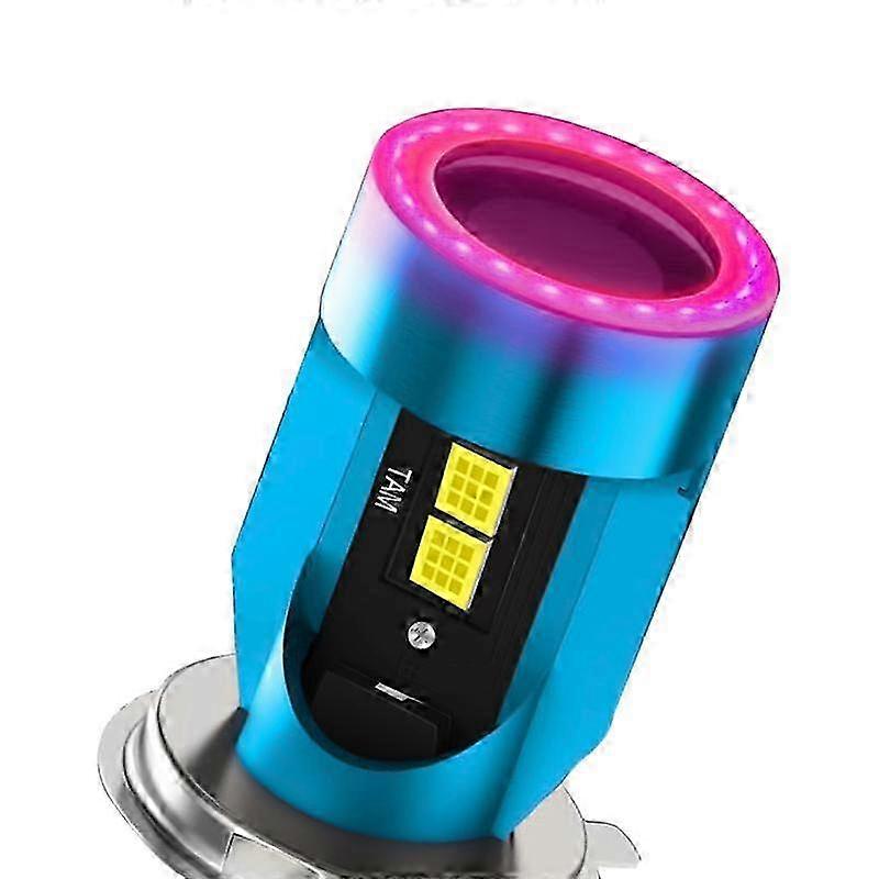 H4 LED Work Light Bulb 12V-48V 4000LM 6000K High/Low Beam Replacement - Red