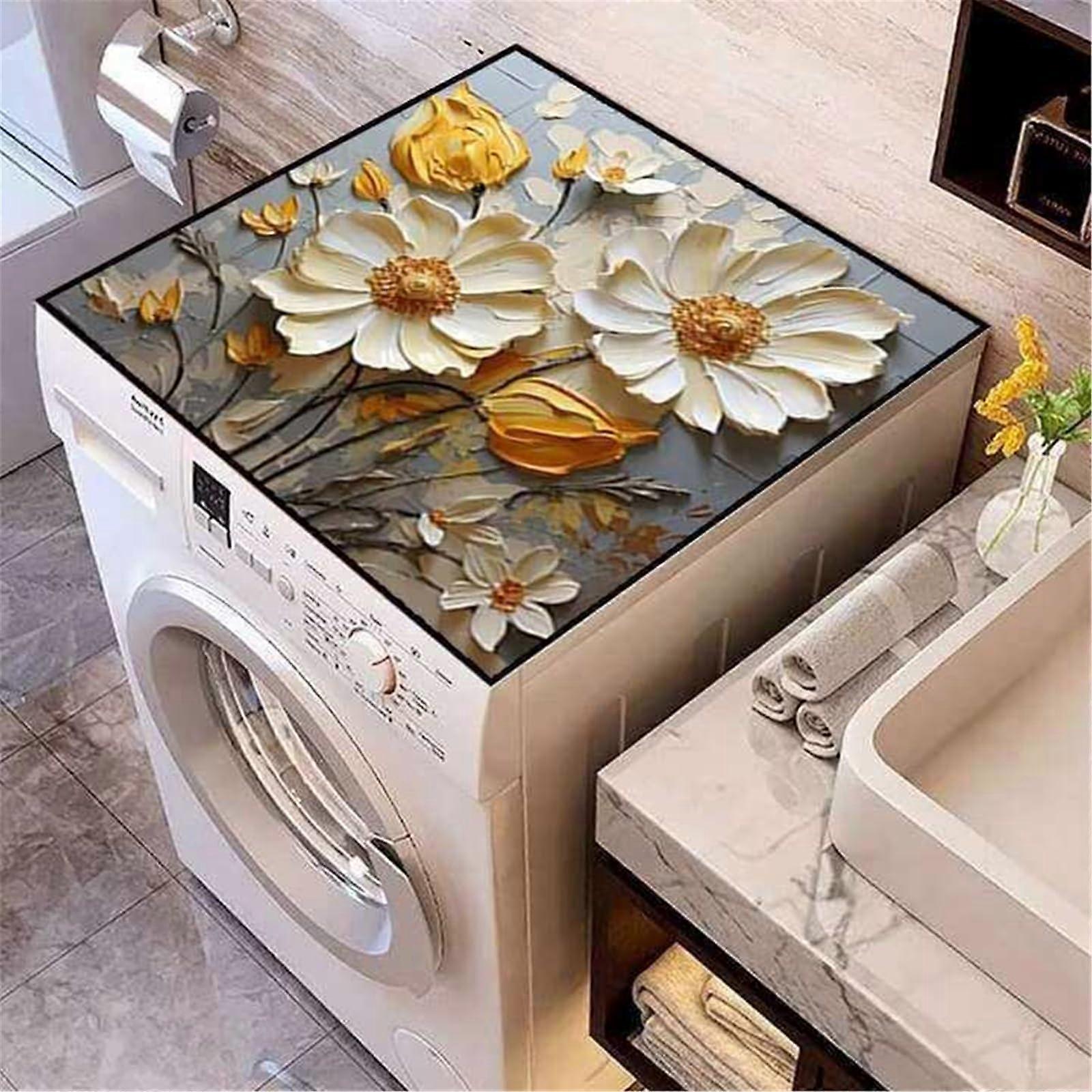 Washer And Dryer Cover 60cm x 60cm Waterproof Protector For Top Load Washing Machines Furniture Mat C