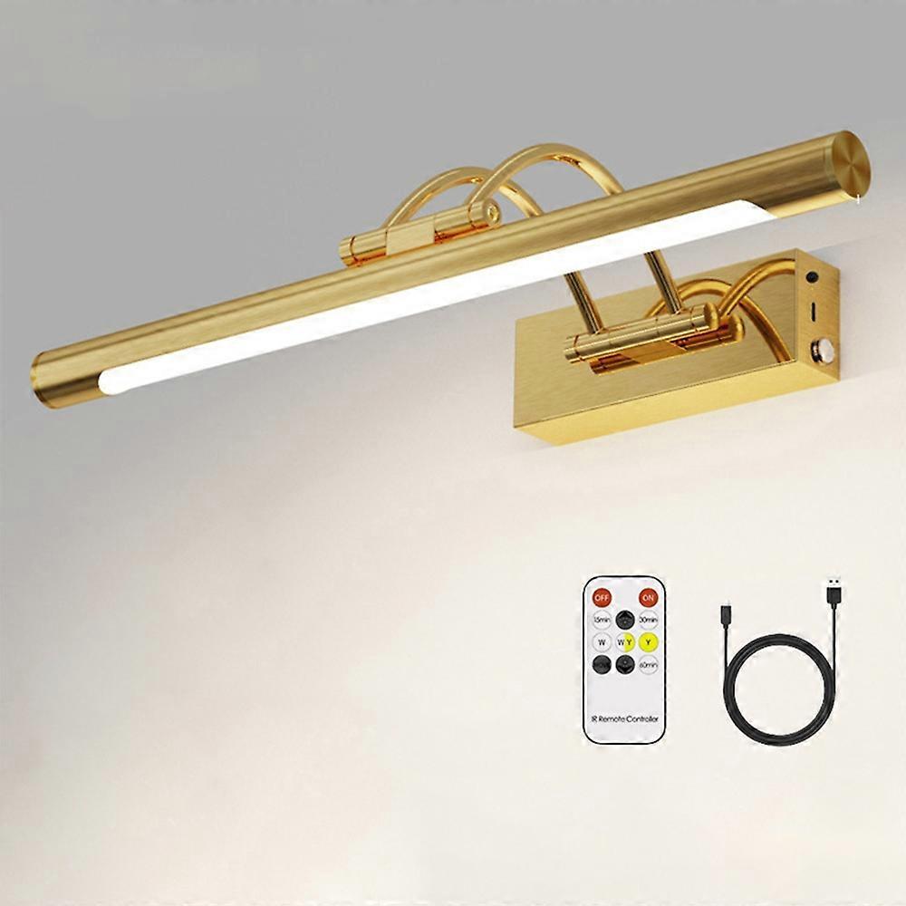 Remote Control Picture Light Stepless Dimmable Wireless Mirror Lamp for Artwork Paintings