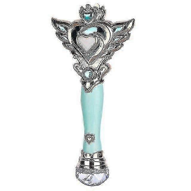 Magic Wand Bubble Gun Blower Toys Electric Automatic Blowing Bubbles Machine With Lightblue