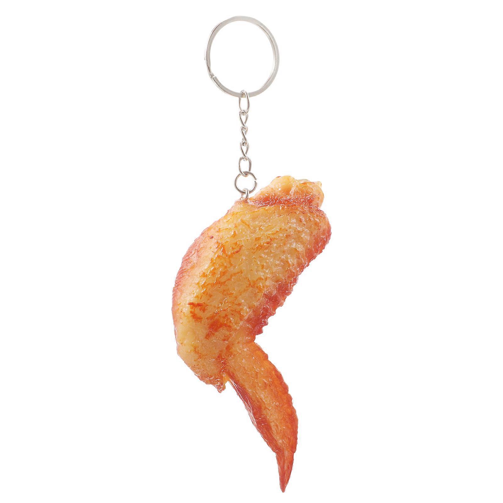 Cute Keyring Chicken Wing Model Daily Use Multi Color 9.00X8.00X2.00CM PVC Material Decorative 1Pack