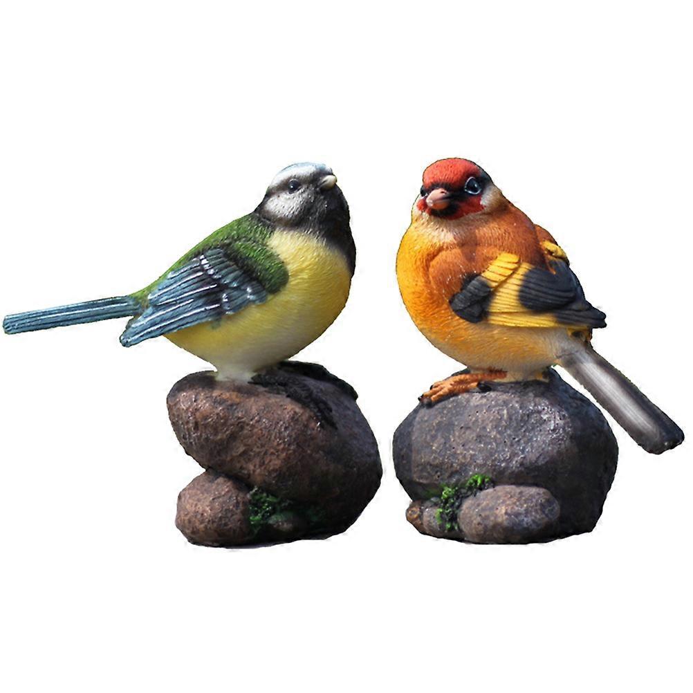 Bird Decor for Home Resin Bird Ornament Cabinet Display Bookshelf Display 2Pcs in 1 Set