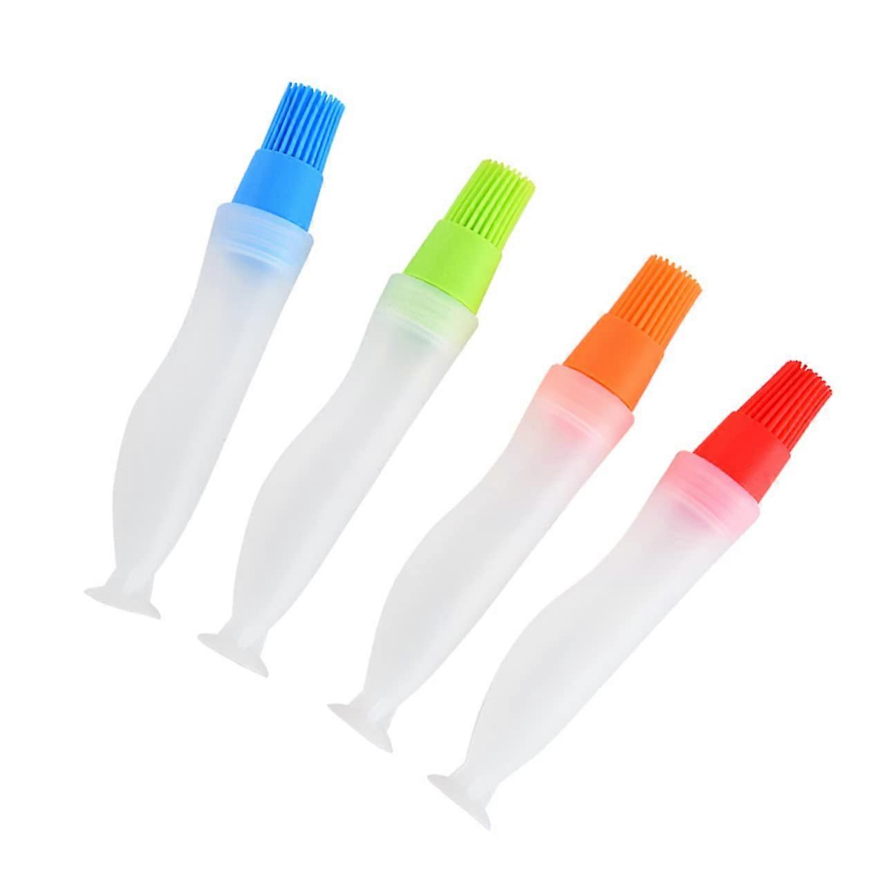 Oil Bottle Brushes Set Of 4 For Grilling, Sauce Bottles, Oil Bottles, Butter And Cake Baking